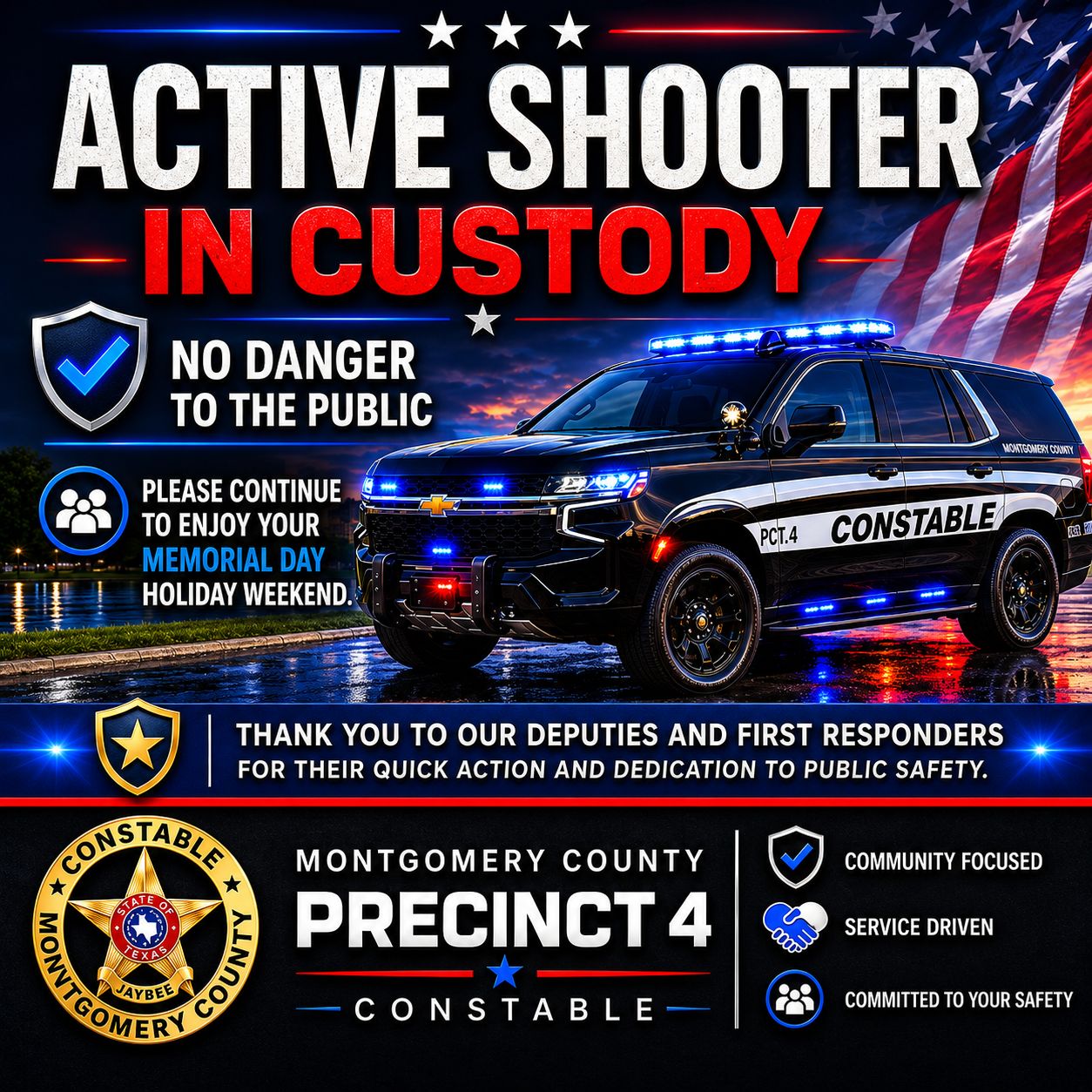 Constable Hayden Reassures East County Following Active Shooter Incident