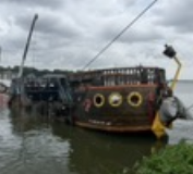 SUNKEN PIRATE SHIP REMOVED FROM LAKE CONROE