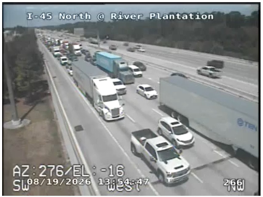 Traffic Alert: I-45 SB ML – Conroe/RP – Wreck