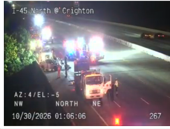 MAJOR ACCIDENT -CONROE- CAR HITS CONSTRUCTION CREW