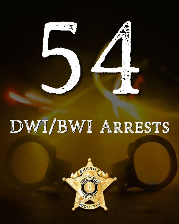Montgomery County Sheriff's Office: 52 DWI and 2 BWI Arrests Made During July 4 Enforcement Initiative