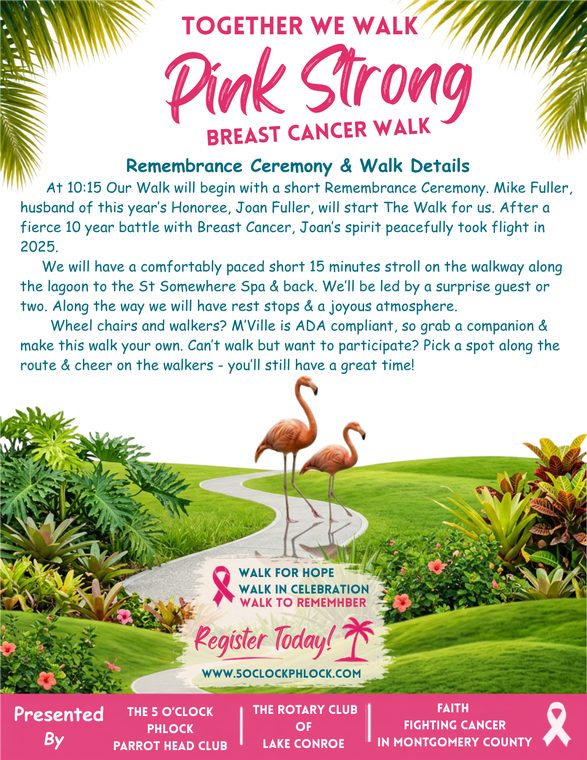 Pink Strong Breast Cancer Walk at Margaritaville Lake Resort