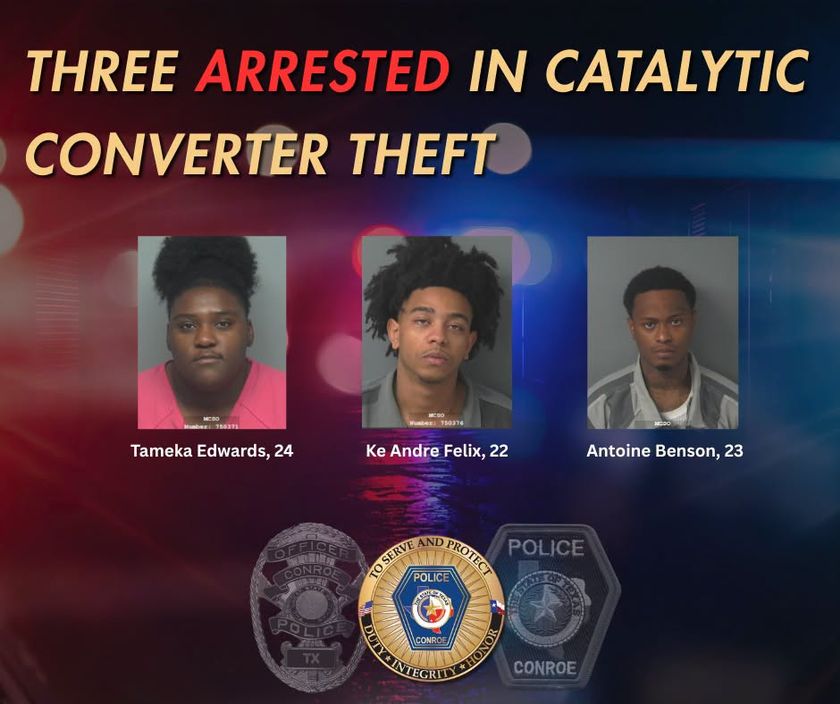 Conroe Police Arrest 3 Suspects in Catalytic Converter Theft Ring Using Flock Cameras